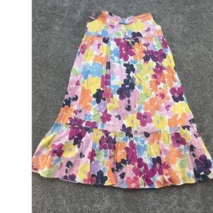 Gap Kids Girls XL 12‎ Floral Print Maxi Dress Ruffle Tier Strappy Summer